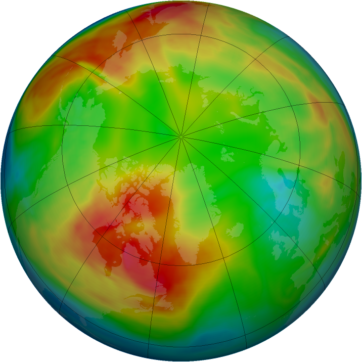 Arctic ozone map for 01 February 2007